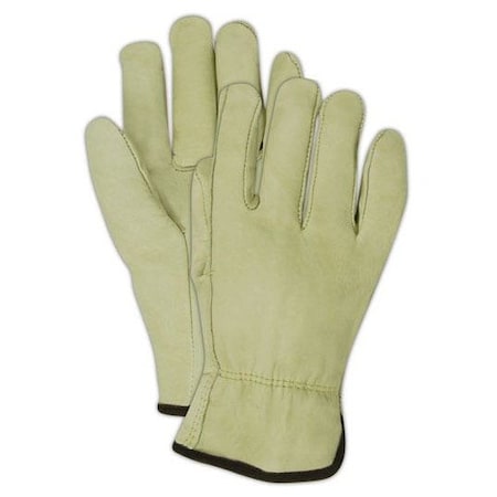 Magid Leather Drivers Gloves, Slip On Cuff, Straight Thumb Thumb, Tan, L 12 PK B6540E-L